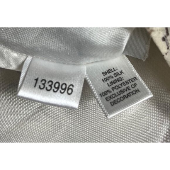 Y2K Ann Taylor Womens babydoll Floral Silk Sleeveless Top Size 6 Beige & Black - Picture 6 of 10